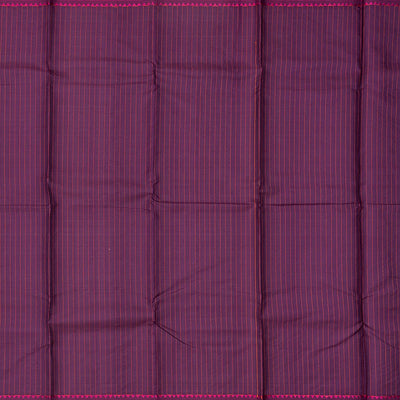 Purple Handloom Kanchi Cotton Saree With Vanki Motifs