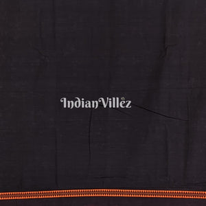 Maroon Black Natural Dyed Kotpad Cotton Saree