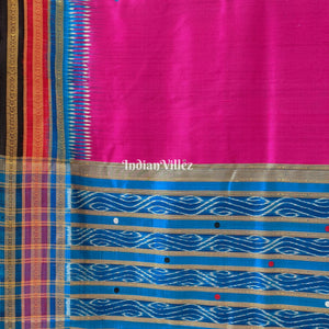 Magenta Odisha Ikat Kathiphera Khandua Silk Saree