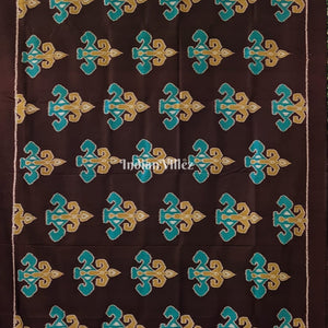 Chocolate Brown Odisha Ikat Contemporary Silk Saree