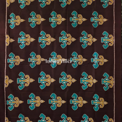 Chocolate Brown Odisha Ikat Contemporary Silk Saree