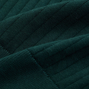 Dark Green Textured Polo T-Shirt