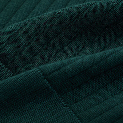 Dark Green Textured Polo T-Shirt
