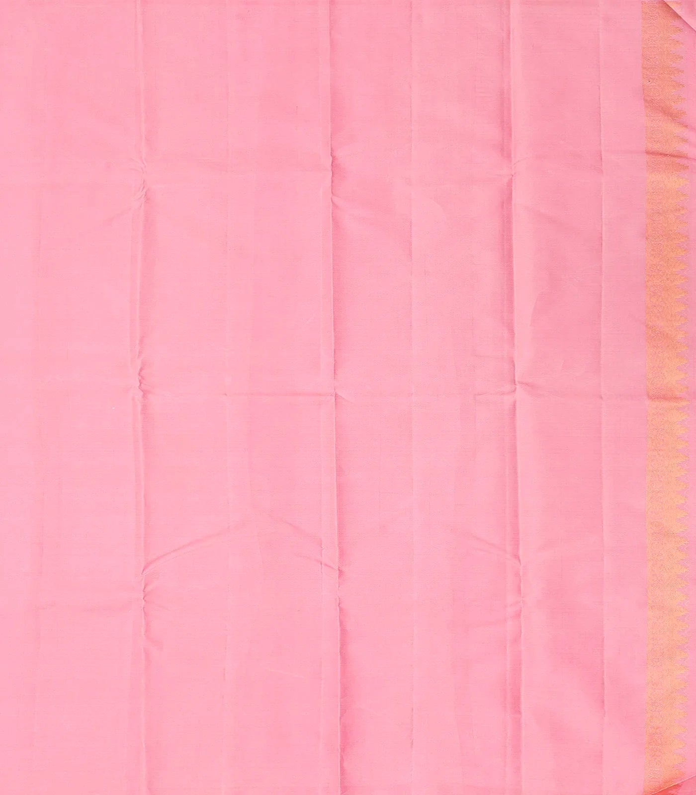 Bubblegum Pink Handloom Kanchipuram Silk Saree With Coin Buttas