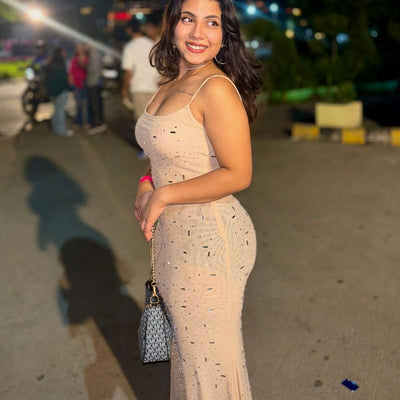 Corfu Embellished Evening Maxi Dress