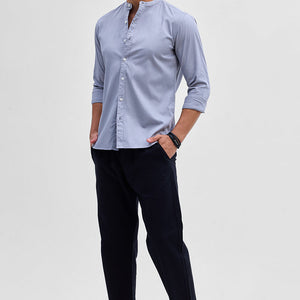 Light Grey Mandarin Shirt