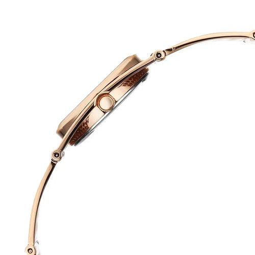 Titan Raga Ethereal Quartz Analog White Mother Of Pearl Dial Rose Gold Stainless Steel Strap Watch For Women 28mm 2770WM01