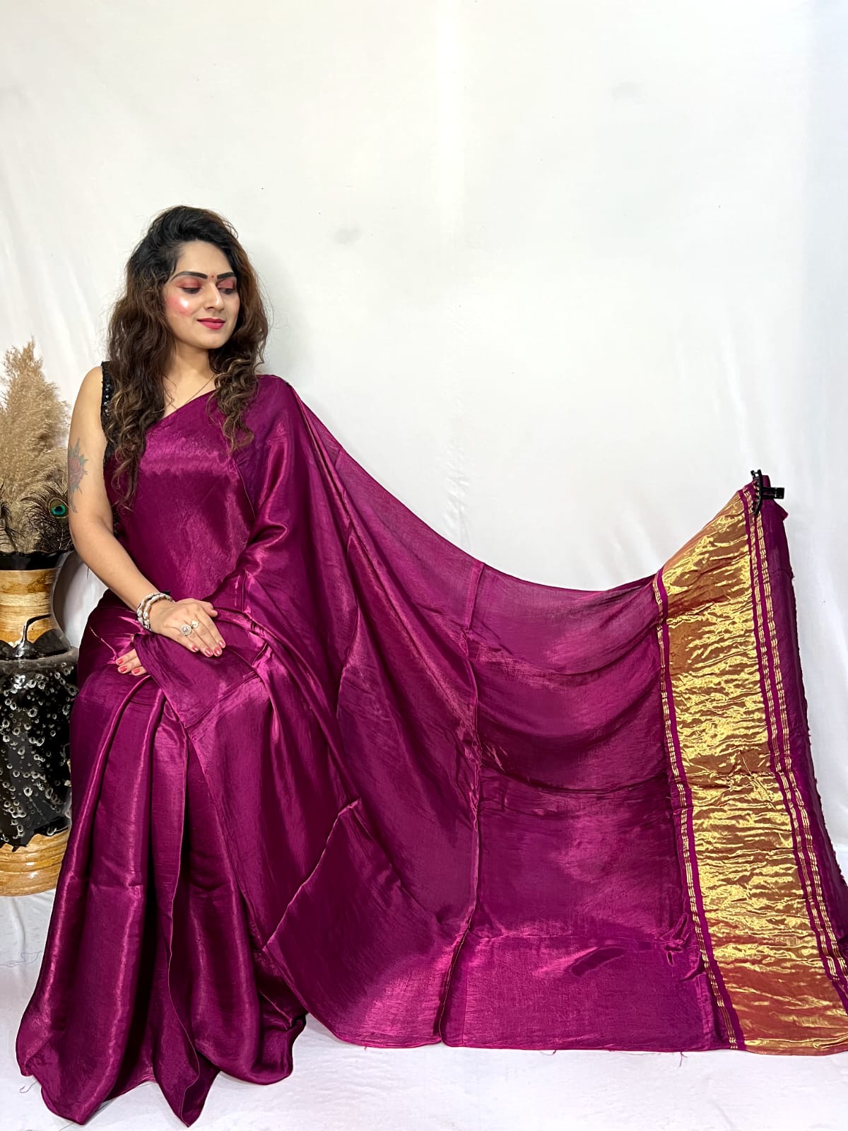 Modal Silk Lagdi Zari Pallu Saree