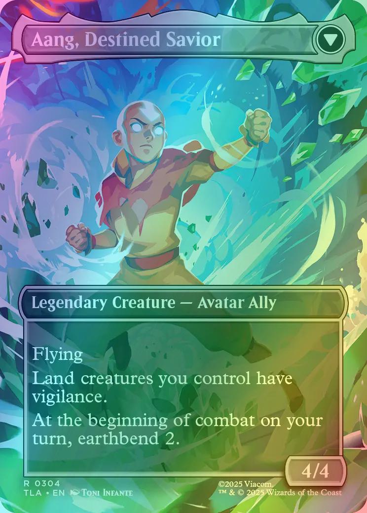 Aang, at the Crossroads // Aang, Destined Savior [304] [Borderless] [Scene] [Avatar: The Last Airbender] [Foil]