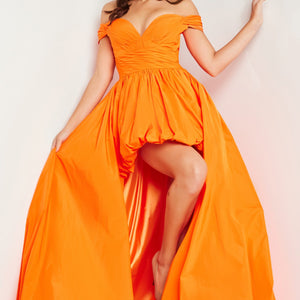 Taffeta Off Shoulder High Low Gown by Jovani 27804