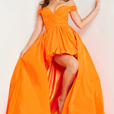 Taffeta Off Shoulder High Low Gown by Jovani 27804
