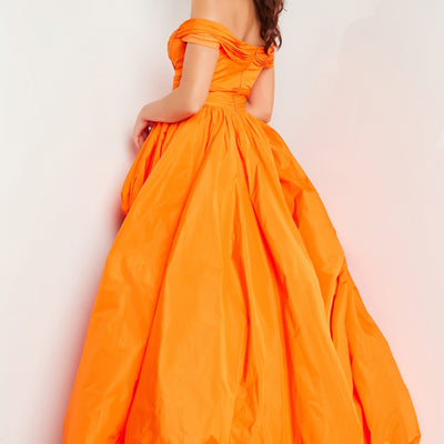 Taffeta Off Shoulder High Low Gown by Jovani 27804