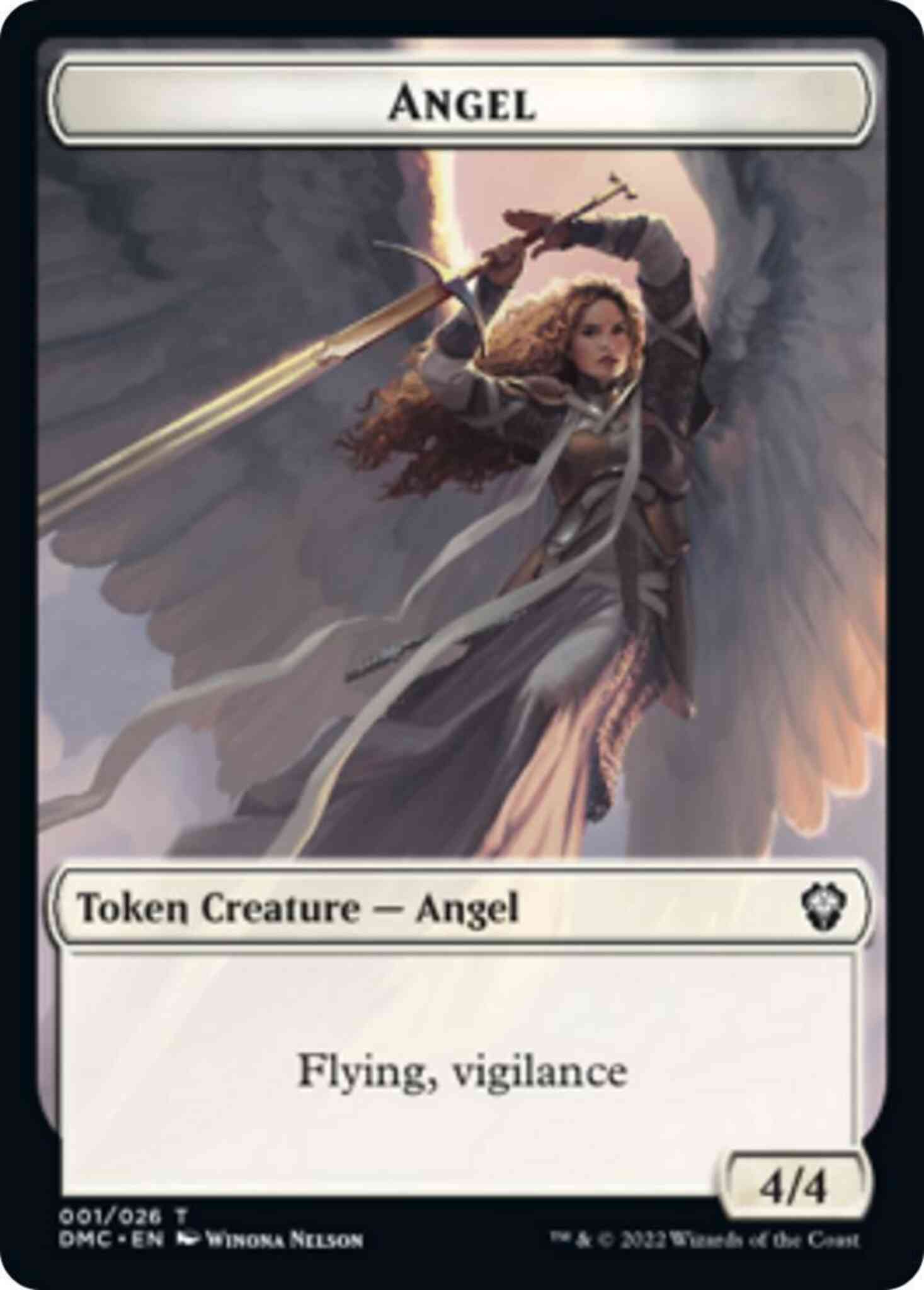 Angel Token (01) // Kavu Token (12) [DMC/DMC Set Symbol] [Dominaria United: Commander: Tokens] [Non-Foil]