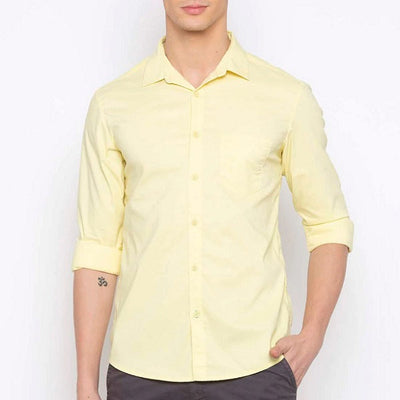 Combo of 2 Cotton Shirt for Man ( Lemon and Bottle Green )