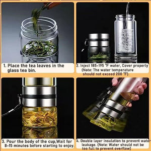 Upyoga Sense - Double-Wall Glass Tea Infuser-New