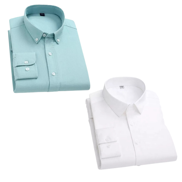 Combo of 2 Cotton Shirt for Man ( Pista and White )