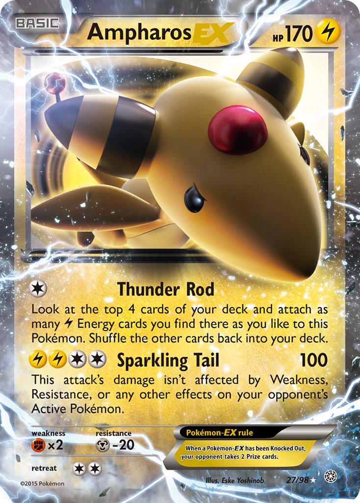Ampharos-EX - 27/98 - Rare Holo EX