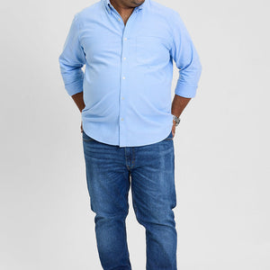 Blue Button Down Regular Fit Shirt