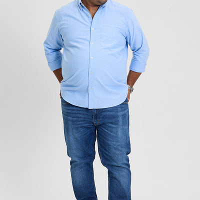 Blue Button Down Regular Fit Shirt