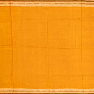 Dark Grey Handloom Orissa Cotton Saree With Mustard Tie & Dye Motifs