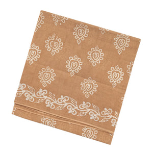 Beige Sungudi Cotton Saree With Floral Motifs
