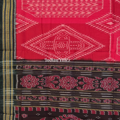 Red Odisha Ikat Sambalpuri Pure Cotton Saree