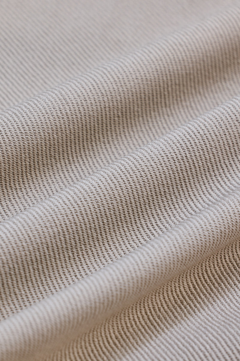 Beige Lace-Up Textured Hoodie