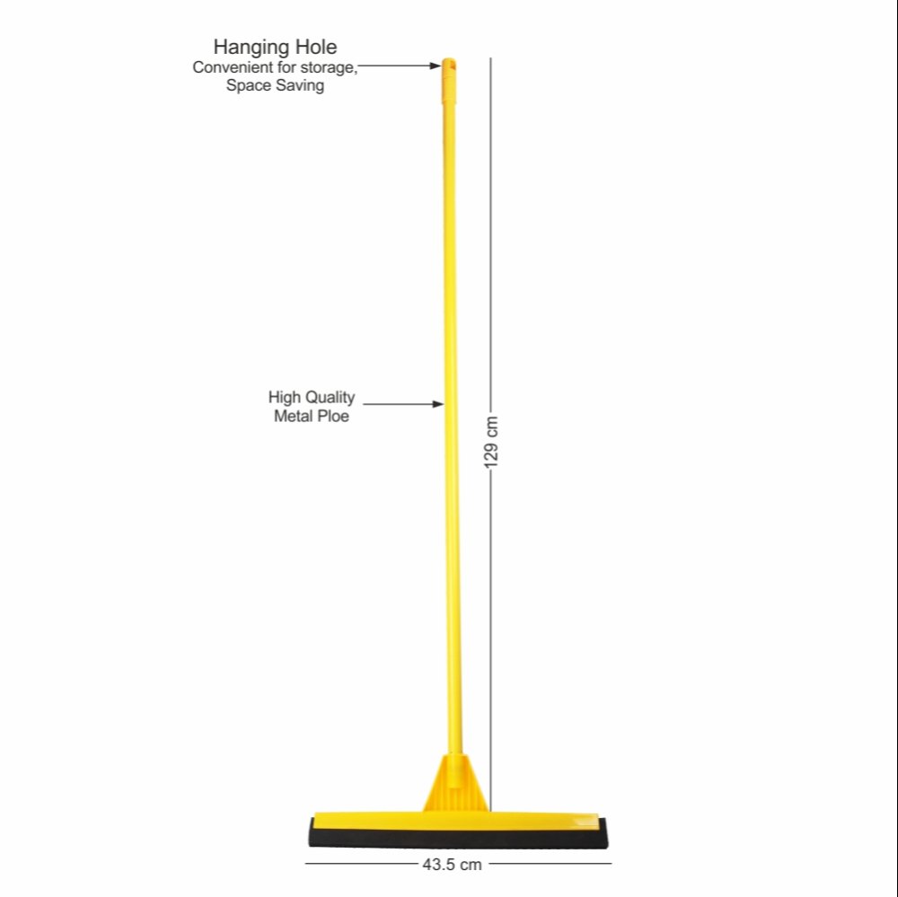 Classy Touch Floor Wiper With Stick | Yellow