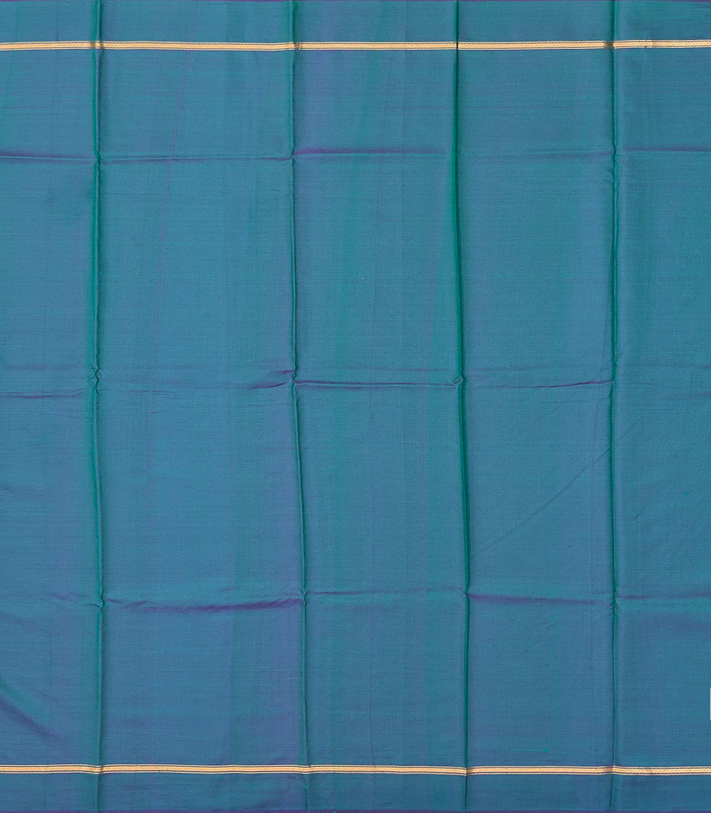 Turquoise Handloom Kanchipuram Silk Saree Printed With Floral Motifs