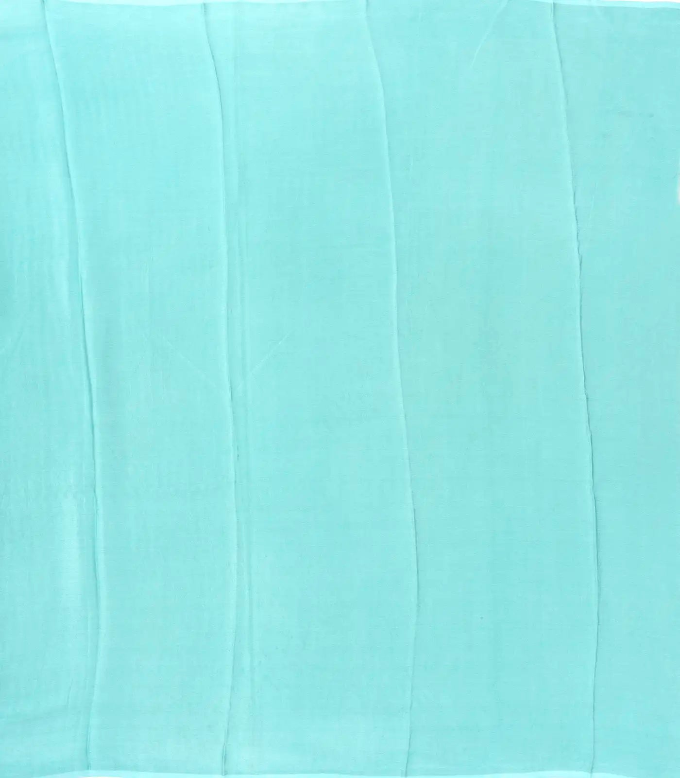 Turquoise Handwoven Banarasi Georgette Silk Saree Printed With Bird Motifs