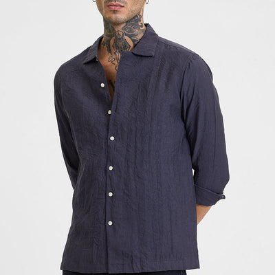 Charcoal Grey Crinkle Shirt