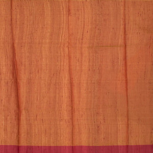Peach Handwoven Tussar Silk Saree With Floral Motifs-Peach