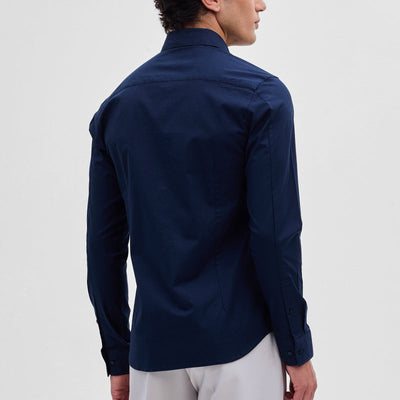 Dark Blue Stretchable Slim Fit Shirt