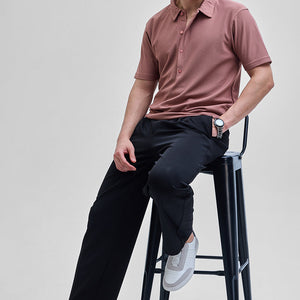 Mauve Textured Polo T-Shirt