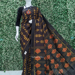 Coffee Leaf Design Odisha Ikat Contemporary Designer Saree