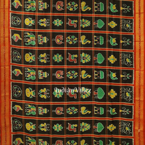 Black Nabakothi Khandua Silk Saree