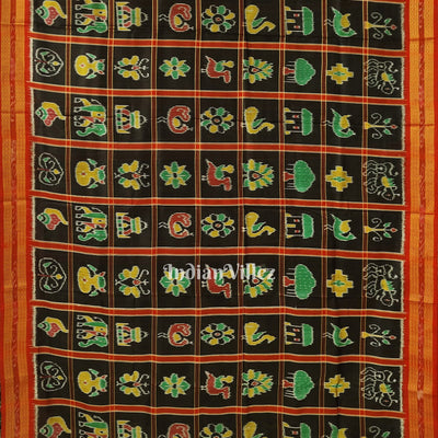 Black Nabakothi Khandua Silk Saree