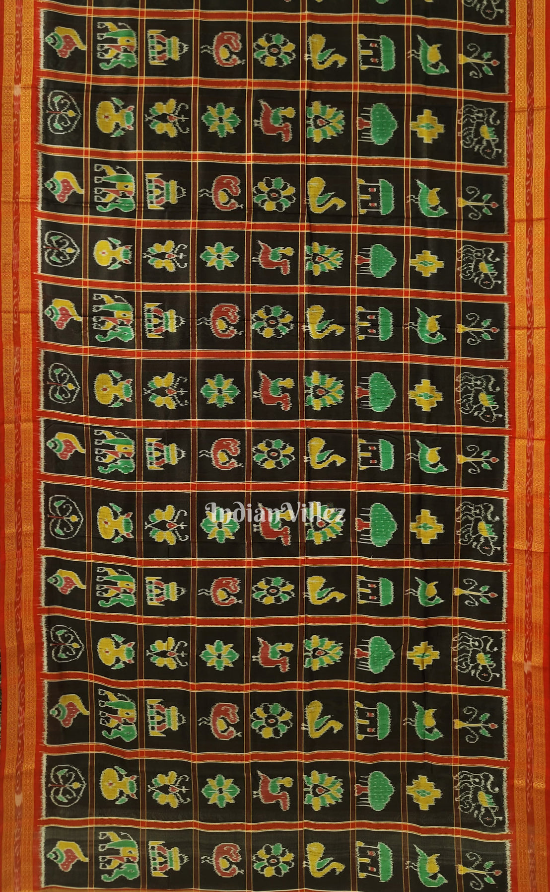 Black Nabakothi Khandua Silk Saree