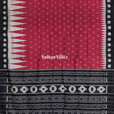 Maroon & Black Contemporary Soft Odisha Ikat Silk Saree