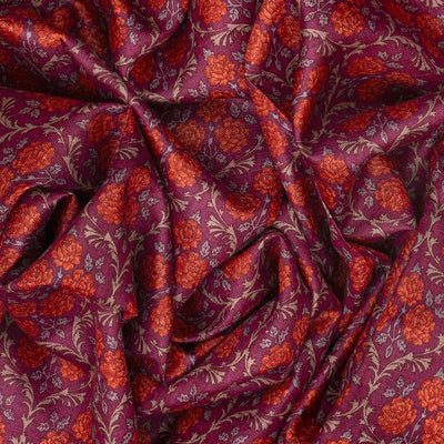 Pink Handloom Tussar Silk Saree With Pashmina Floral Jaal Motifs-Pink