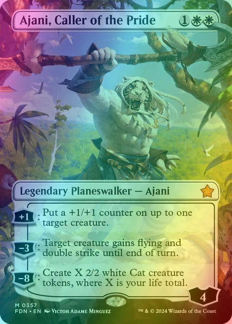 Ajani, Caller of the Pride [357] [Borderless] [Foundations] [Foil]