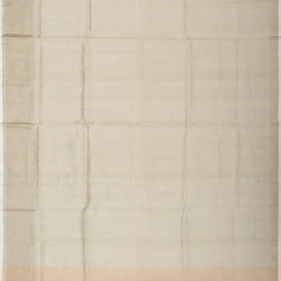 Taupe Handloom Plain Uppada Silk Saree With Gold Zari Border