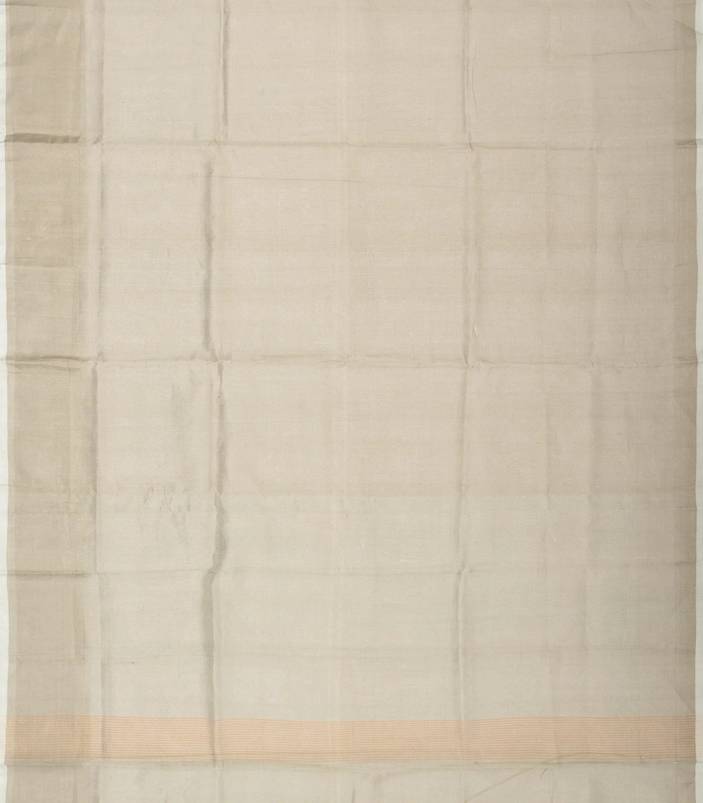 Taupe Handloom Plain Uppada Silk Saree With Gold Zari Border