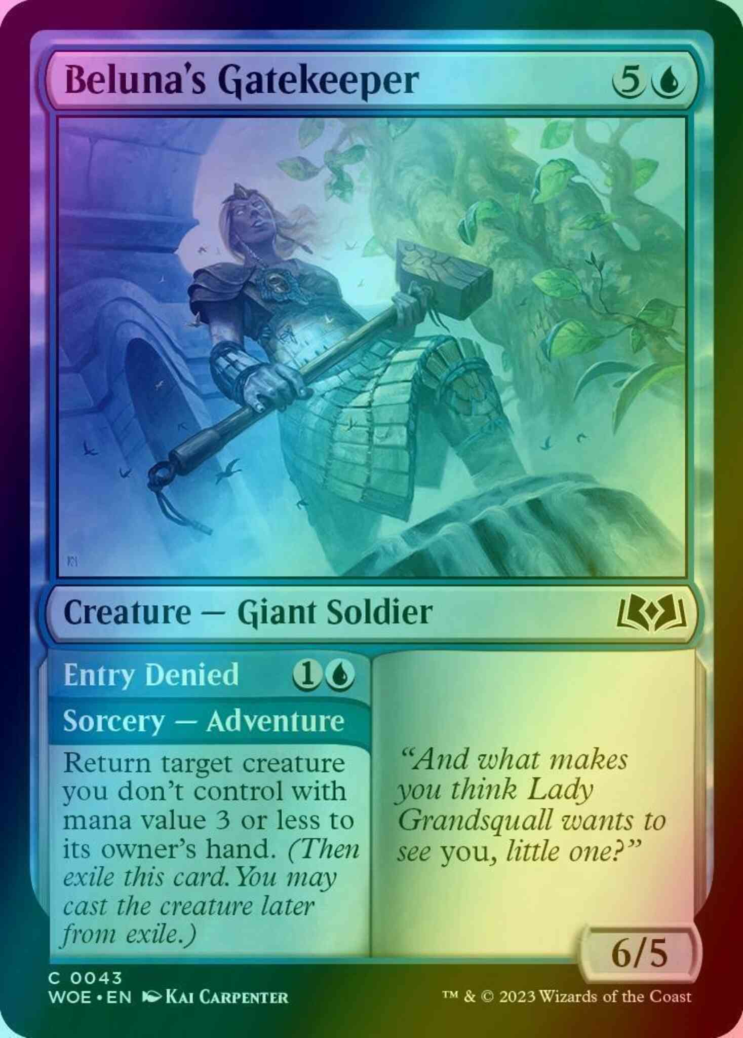 Beluna's Gatekeeper // Entry Denied [43] [Wilds of Eldraine] [Foil]