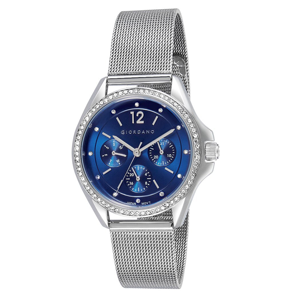 Giordano Women's Blue Dial & Silver Chain Watch for Women