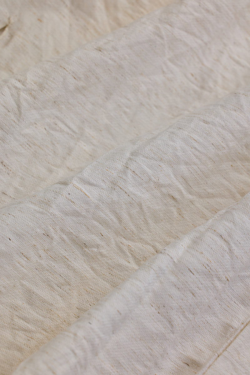 Cream Box Fit Linen Blend Shirt