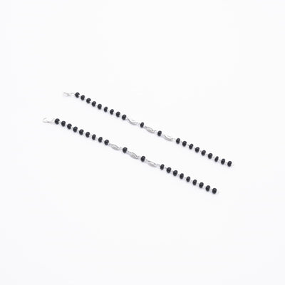 Black Beads with Silver Interlocking Nazariya for Kids
