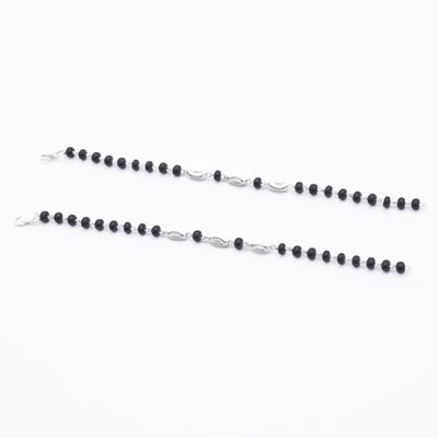 Black Beads with Silver Interlocking Nazariya for Kids