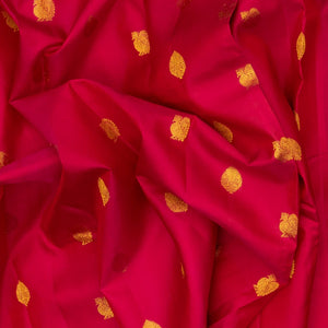 Pink Handloom Kanchipuram Silk Saree With Annam Buttas