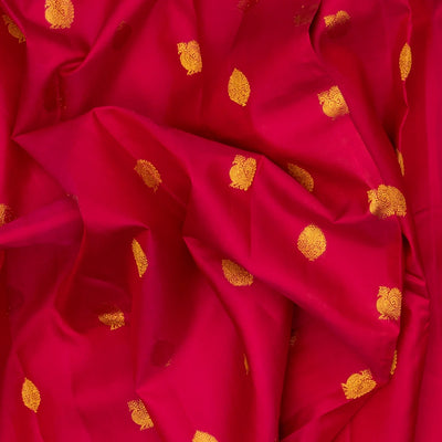 Pink Handloom Kanchipuram Silk Saree With Annam Buttas
